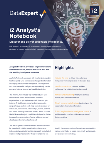 i2 Analyst's Notebook Factsheet
